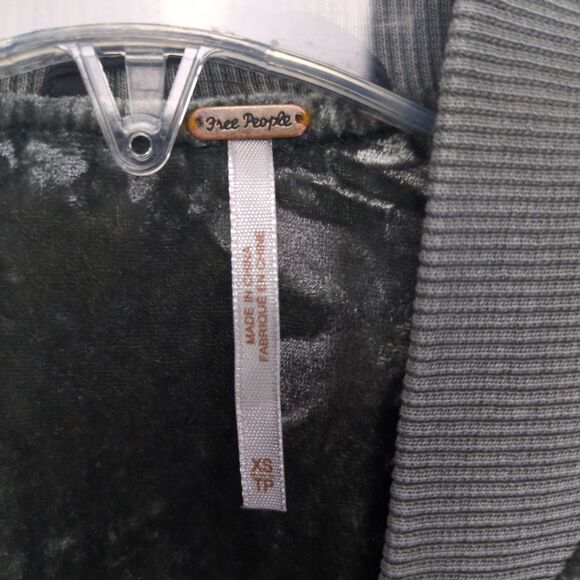 Free People Gray Velvet Bomber Jacket - Picture 4 of 6